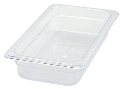 Winco SP7302 1/3 Size Food Pan 12-5/8 Inch x 6-7/8 Inch Polycarbonate with Dishwasher Safe