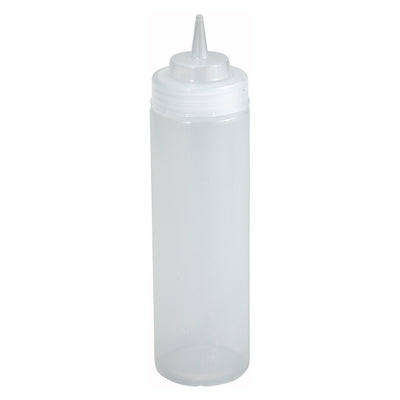 Winco PSW-16 16 Oz Wide-Mouth Squeeze Bottle - BPA Free Plastic Clear 6 Pack Restaurant