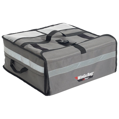 Winco BGPZ-1909 19 Inch Insulated Pizza Bag Gray with Heavy Duty Liner