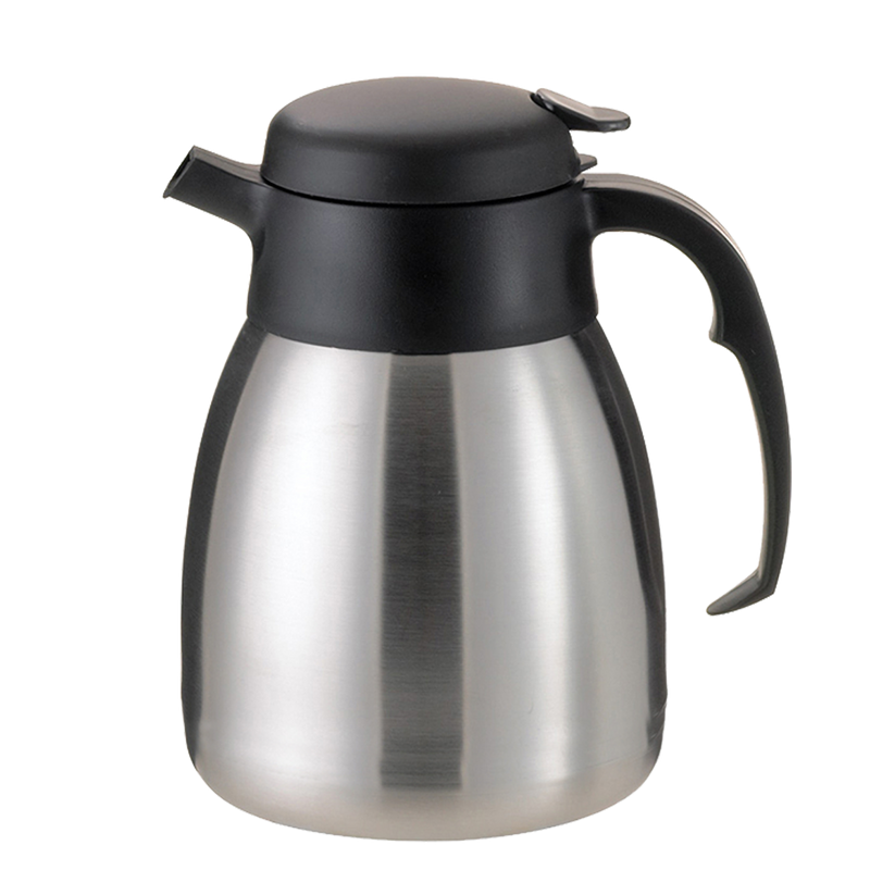 SteelVac® Essential 1.2-Liter Vacuum Insulated Carafe with Push Button Lid in Brushed Stainless and Black