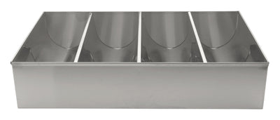 Winco SCB-4 17-3/8 Inch Stainless Steel Cutlery Bin 4 Compartment