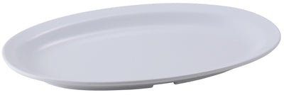 Winco MMPO-118W 11 Inch Oval Narrow Rim Platter Plastic White with Heat Resistance