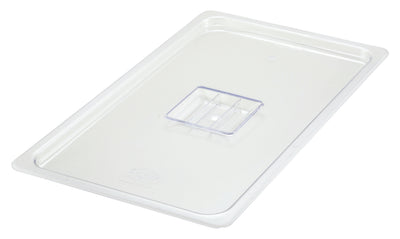Winco SP7100S 1/1 Size Solid Food Pan Cover with Handle Polycarbonate Clear