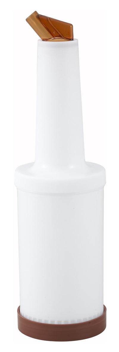 Winco PPB-1B 1 Qt Liquor and Juice Multi Pour with Brown Spout and Lid