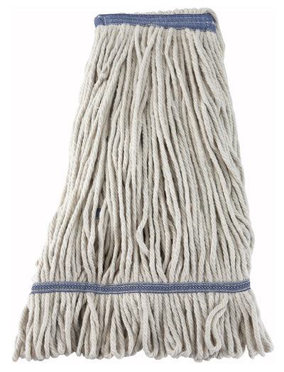 Winco MOP-20W 7 Inch Wet Mop Head White Yarn 20oz Looped End