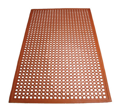 Winco RBM-35R-R 60 Inch Red Rolled Floor Mat Rubber Anti-slip Grease Resistant