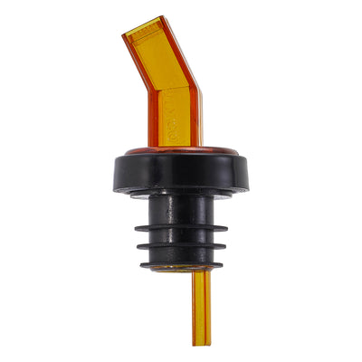 Winco PP-SAM Liquor Pourer Amber Plastic Bent Spout with Screen