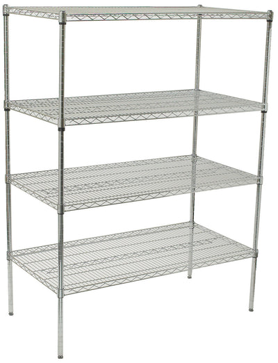 Winco VCS-2448 48 Inch 4 Tier Wire Shelving Unit Chrome Finish with Durable Design