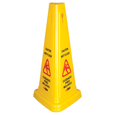 Winco WCS-27T 27 Inch Wet Floor Caution Sign Tri-cone Plastic Safety Marker