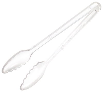 Winco CVST-12C 12 Inch Serving Tong Heat Resistant Polycarbonate Clear