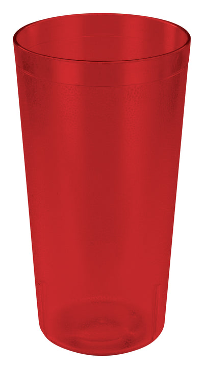 Winco PTP-32R 32 Oz Pebbled Plastic Tumbler Break-resistant Red