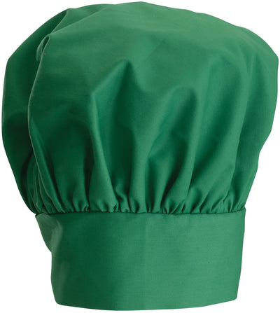 Winco CH-13LG Chef Hat Adjustable Velcro Closure Poly-Cotton Blend Green