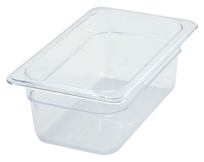 Winco SP7404 1/4 Size Food Pan 10-1/4 Inch x 6-1/4 Inch Plastic with Polycarbonate