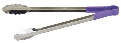 Winco UTPH-16P 16 Inch Utility Tongs Heat Resistant Non-slip Purple