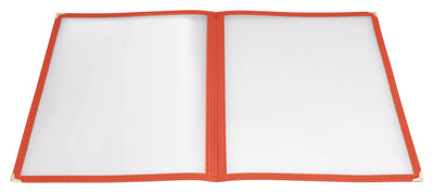 Winco PMCD-9R 9-3/8 Inch Menu Cover Plastic Double Fold Red with Reinforced Edging