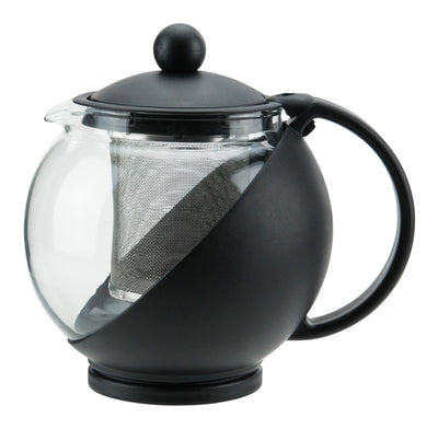 Winco GTP-25 25 Oz Teapot with Fine Mesh Strainer Glass and Plastic
