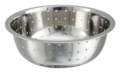 Winco CCOD-13L 13 Inch Diameter Chinese Colander 5mm Holes Stainless Steel