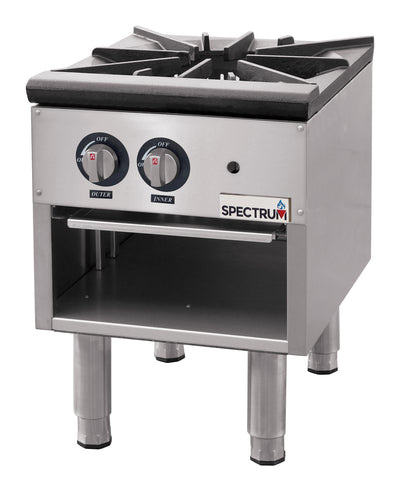 Winco NGSP-1 18 Inch Gas Stock Pot Stove with Three-ring Cast Iron Burner 80,000 BTU