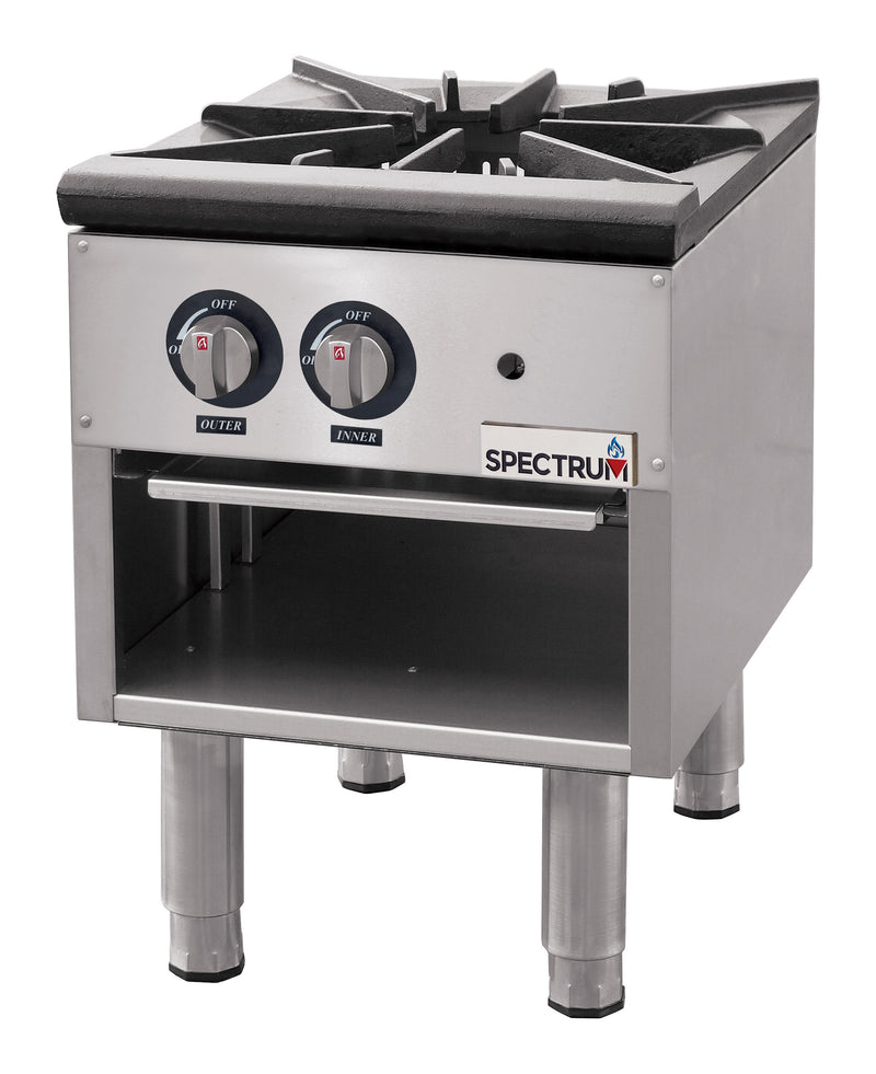 Winco NGSP-1 18 Inch Gas Stock Pot Stove with Three-ring Cast Iron Burner 80,000 BTU