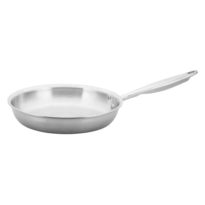 Winco TGFP-10 10 Inch Induction-Ready Fry Pan - Tri-Ply Aluminum Core Stainless Steel Riveted