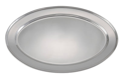 Winco OPL-20 20 Inch Platter Oval Stainless Steel with Professional Finish