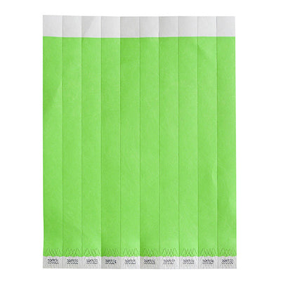 Winco WB-100G-S Bar Maid Waterproof Tear-Free Wristbands - Green Solid (500 Pieces/Pack)