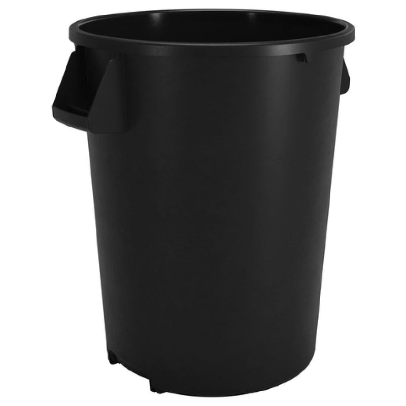 Carlisle 84104403 44 Gallon Round Trash Container with Ergonomic Handles Black