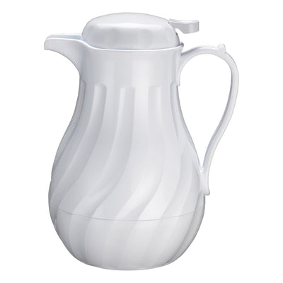 Winco VSW-20W 20 Oz Beverage Server Plastic Push Button Double Wall Insulated White