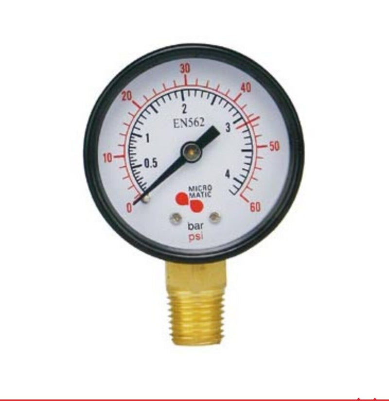 Micro Matic 3450007 0-60 PSI Pressure Gauge - 1/4" NPT