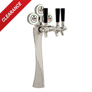 Micro Matic 6503-C-M 3 Faucet Lucky Draft Beer Tower with Illuminated Medallions, Chrome Finish, Glycol-Cooled