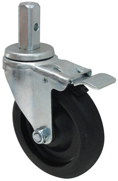 Winco ALRC-5STK 5 Inch Full Swivel Caster with Brake and Stem