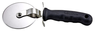 Winco VP-316 4 Inch Diameter Stainless Steel Pizza Cutter with Soft Grip Handle Black