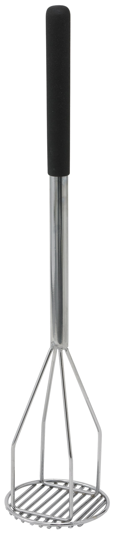 Winco PTMP-24R 5 Inch Diameter Round Potato Masher Nickel Plated Chrome Handle