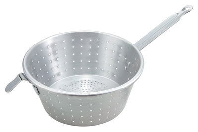 Winco ASS-10 10 Inch Diameter Round Pasta Strainer Aluminum with Ergonomic Design