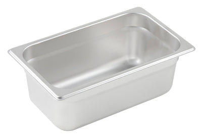 Winco SPJL-404 10 Inch 1/4 Size Anti-Jam Steam Table Pan - 25 Gauge Stainless Steel