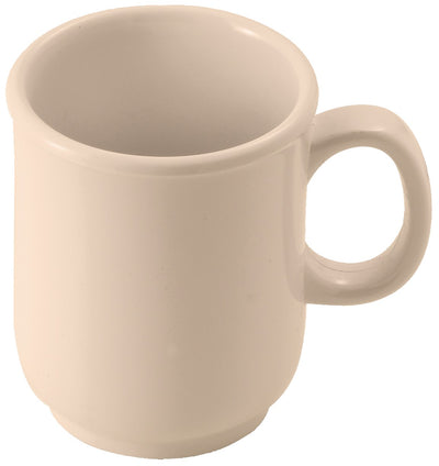 Winco MMU-8 8 Oz Bulbous Mug with Handle Melamine Tan