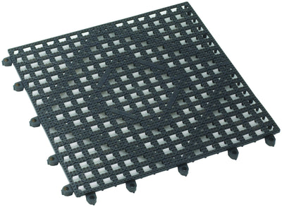 Winco BML-12K 12 Inch Dishwasher Safe Interlocking Bar Mat Plastic Dark Smoke