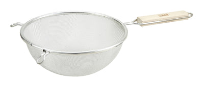 Winco MSTF-8S 7-1/2 Inch Diameter Strainer Fine Mesh Round Wood Handle