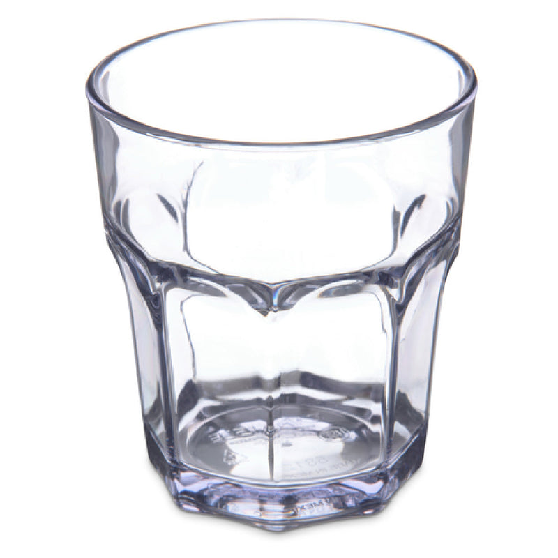 Carlisle 581207 12 Oz Clear Plastic Rocks Tumbler Dishwasher Safe Stain Resistant
