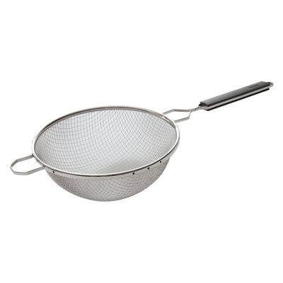 Winco MSTP-10DF 10 Inch Double Fine Mesh Strainer Stainless Steel Plastic Handle