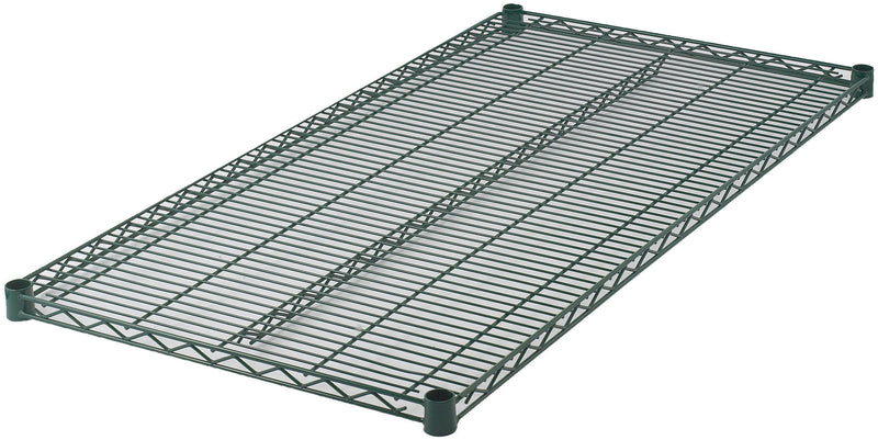 Winco VEX-2160 60 Inch Wire Shelf Epoxy Coated Green with Sleeve Clips