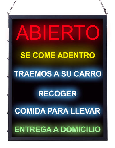 Winco LED-21 19 Inch LED Sign Abierto Se Come Adentro Traemos A Su Carro