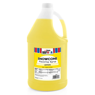 Winco 72004CS 7 Inch Snow Cone Syrup Lemon Flavor 4 Gallon Case