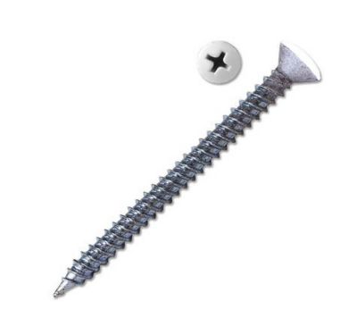 evco Screw Sharp Point Oval #8X2" Zinc White Pack of 250 8X2WOPH250