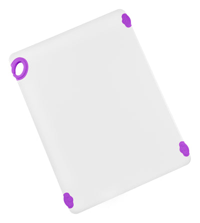 Winco CBN-1824PP 18 Inch STATIKBoard Cutting Board with Rubber Grip Hook Purple Co-polymer