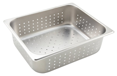 Winco SPHP4 1/2 Size Perforated Steam Table Pan 25 Gauge Stainless Steel