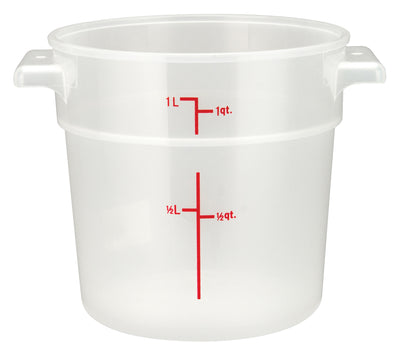Winco PTRC-1 1 Quart Food Storage Container with Built-In Handles Polypropylene