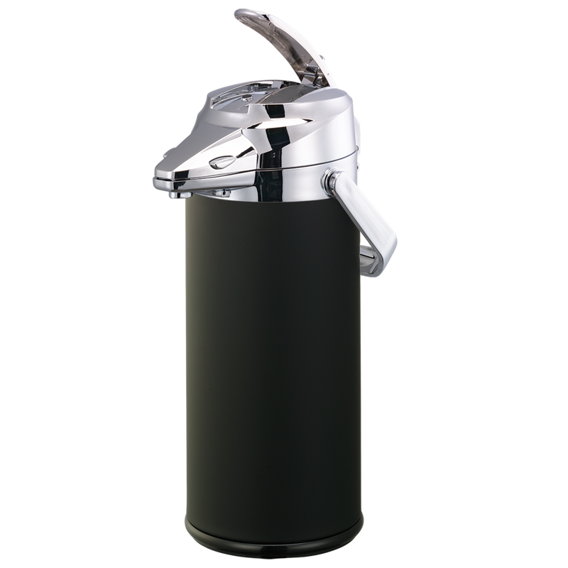 Signa-Air 2.2-Liter Stainless Vacuum Insulated Airpot with Lever Pump Lid in Black and Chrome