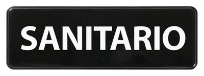 Winco SGN-367 9 Inch Sanitize Sign Compliance Plastic Adhesive Back