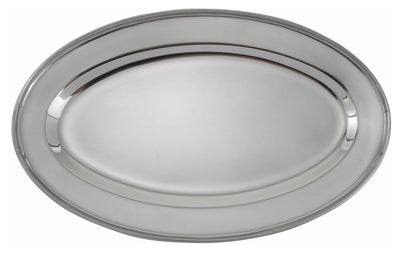Winco OPL-12 12 Inch Platter Stainless Steel Oval Serving Piece